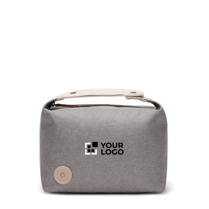 Recycled polyester toiletry bag with inner pocket and handle