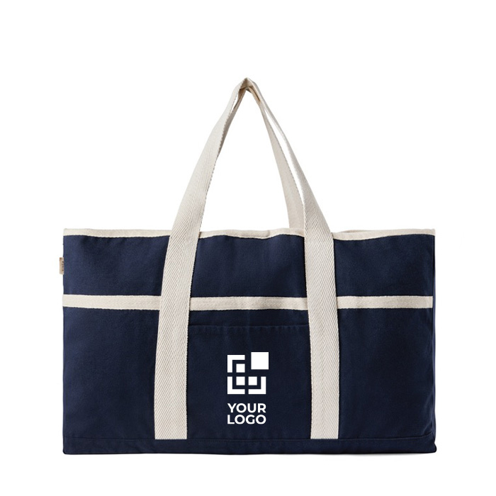 Recycled cotton beach bag with built-in towel, 500 g/m²