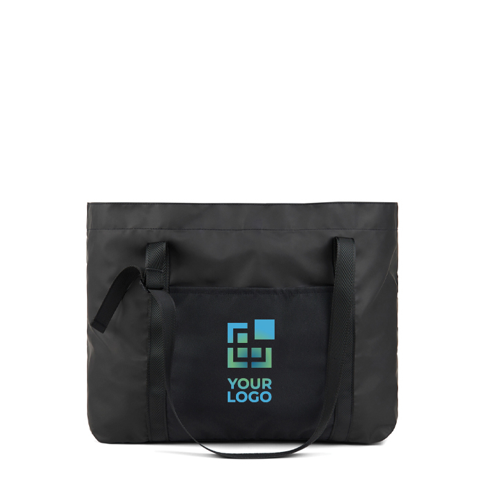 Maxi recycled polyester bag with internal and external pockets