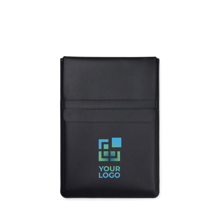 Polyester laptop sleeve with built-in mouse mat, 14"