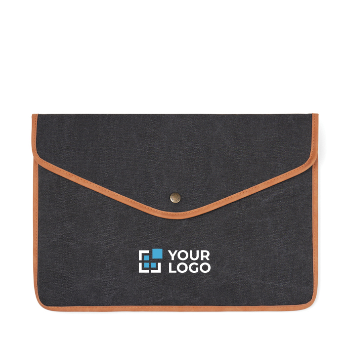 Recycled canvas laptop sleeve with colour trim, 16"
