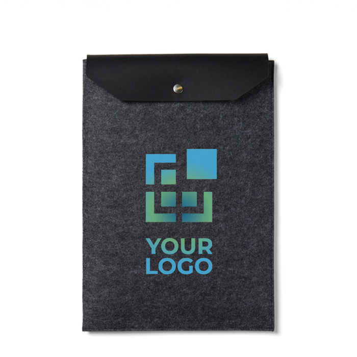 Recycled felt laptop sleeve with flap closure, 14"