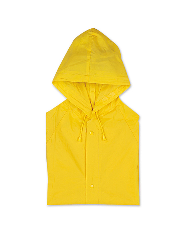 PVC raincoat with hood and press studs