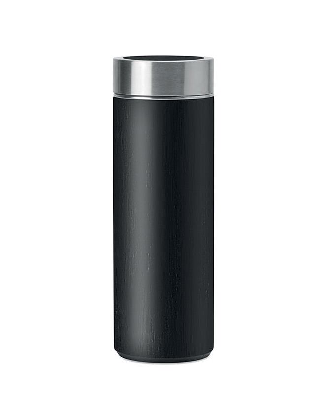 Stainless steel bamboo thermos flask for promotions, 480 ml