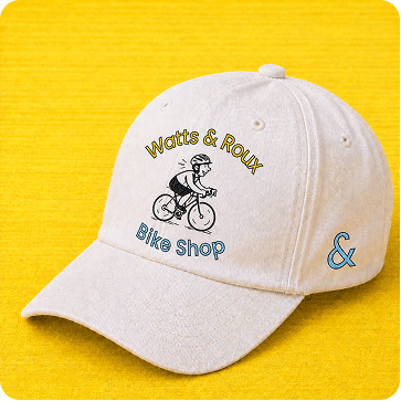 Branded cap with logo printed