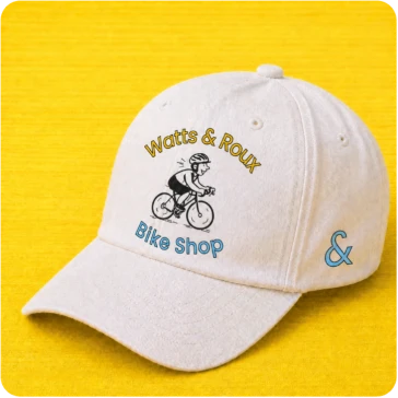 Branded cap with logo printed