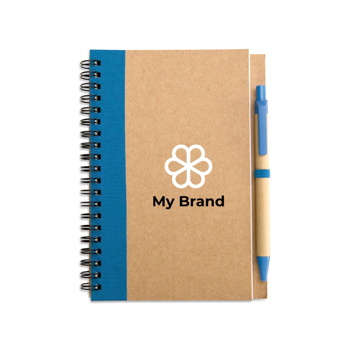Recycled paper notepad with colour detail and pen, B6