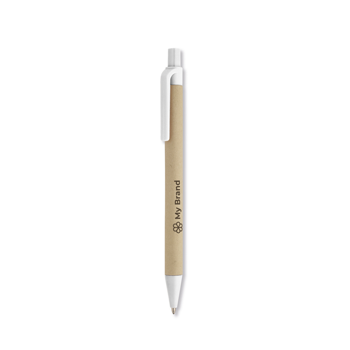 Sustainable ballpoint pen made of recyclable corn, blue ink