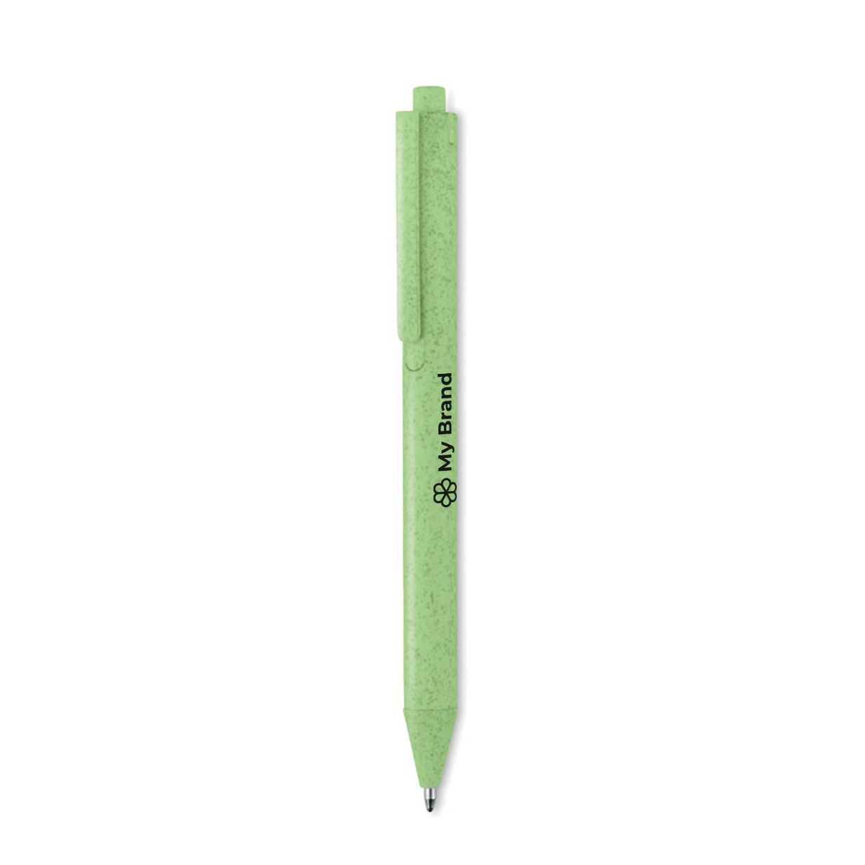 Sustainable ballpoint pen made of a wheat straw mix, blue ink