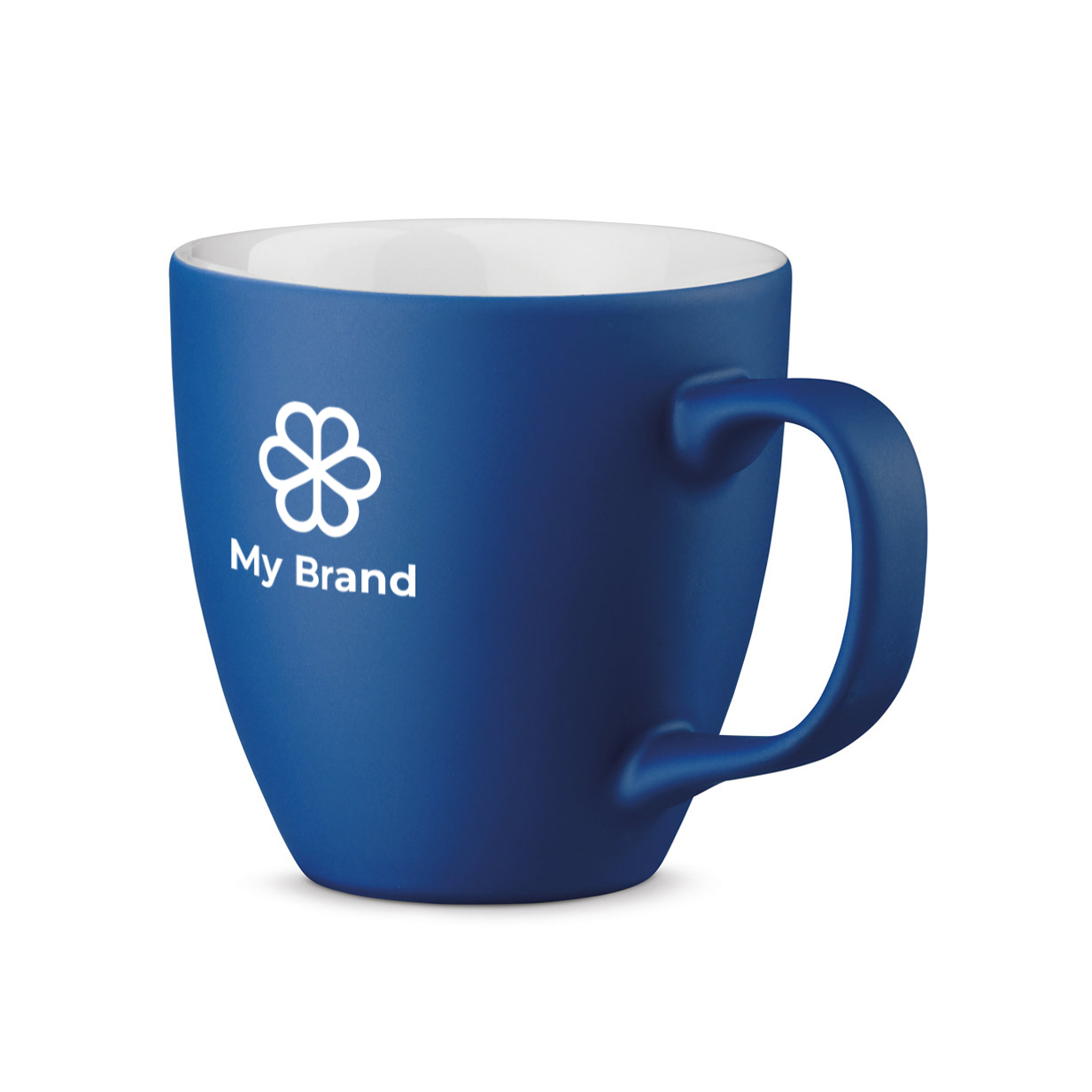 Mug with white interior, matte exterior, 460 ml