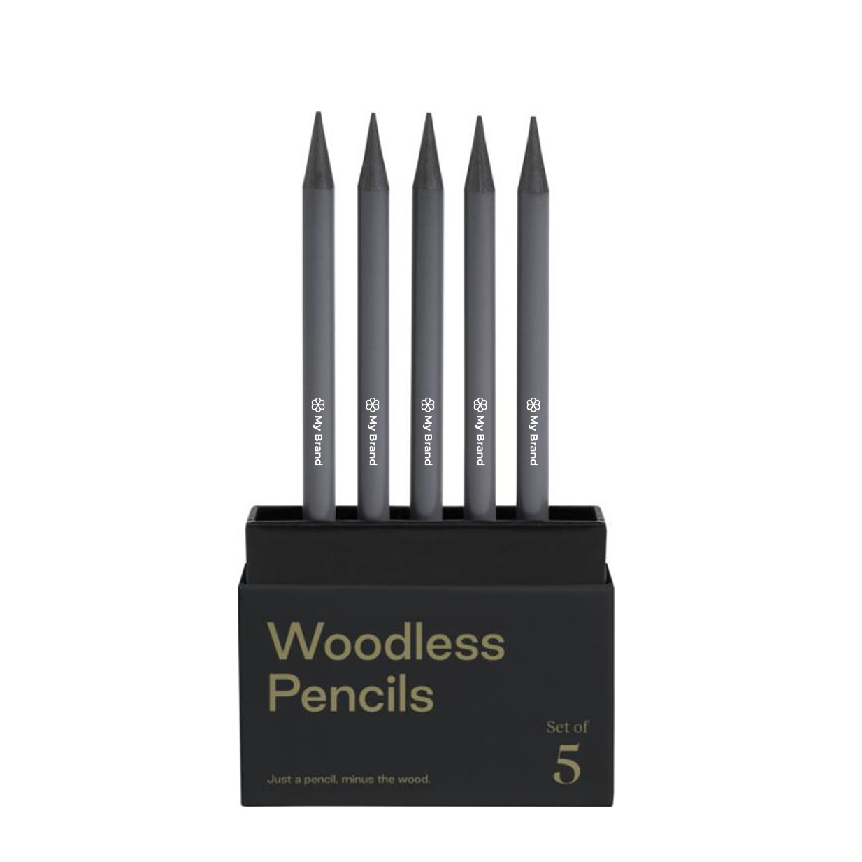 Set of 5 graphite pencils for events