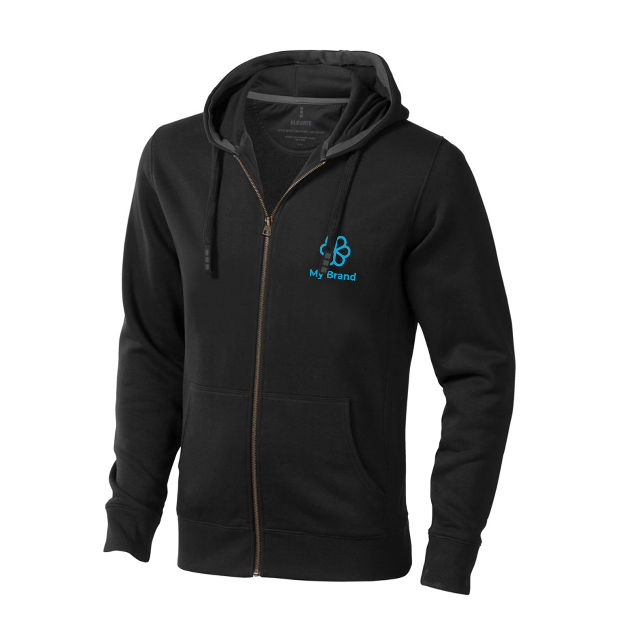 Cotton and polyester branded hoodie, 300 g/m², Elevate Life