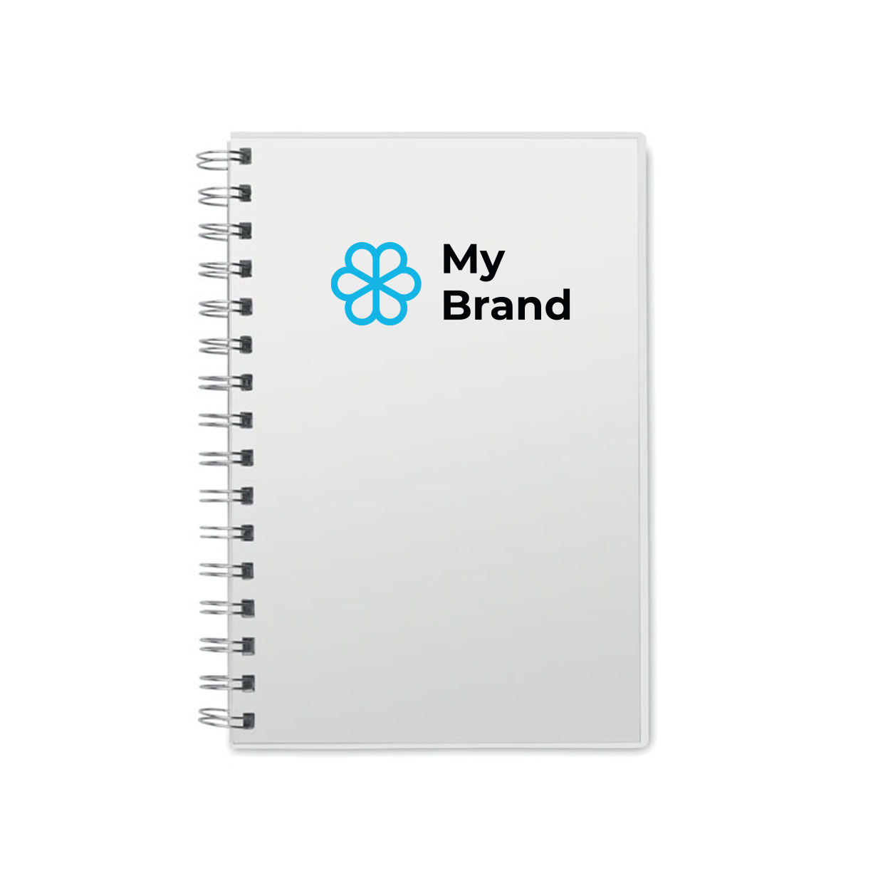 Lined notebook with ring binding made of recycled plastic, A5