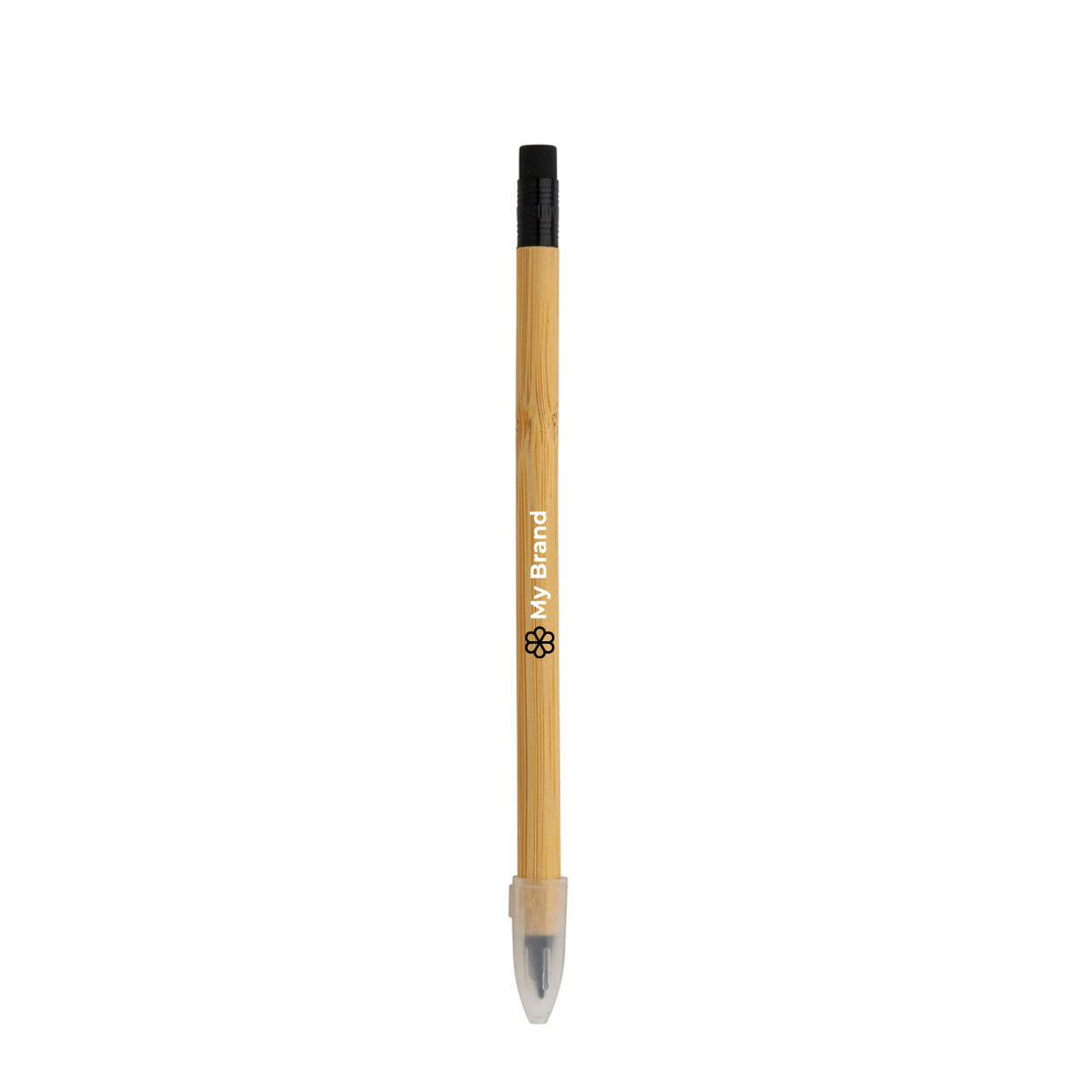 Infinite bamboo pencil with eraser with logo