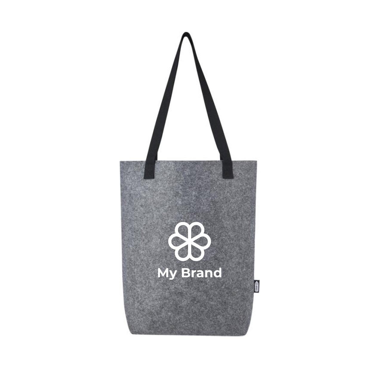 Recycled felt shopping bag with wide base