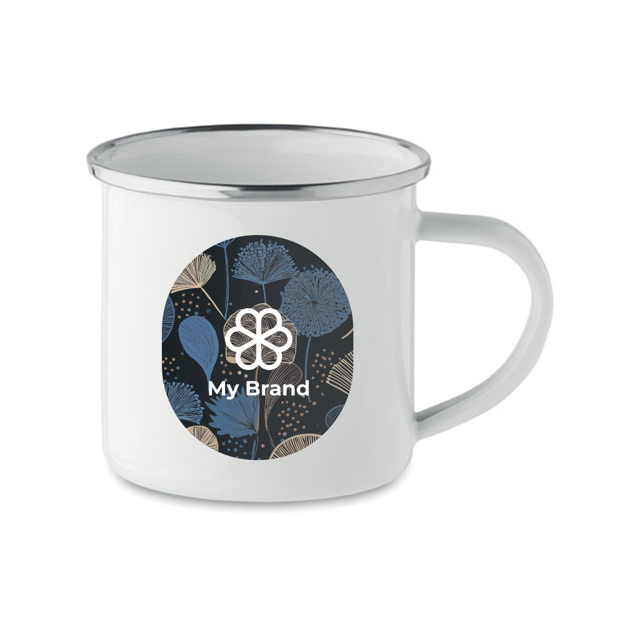 Vintage metal enamel sublimation mug, 200 ml
