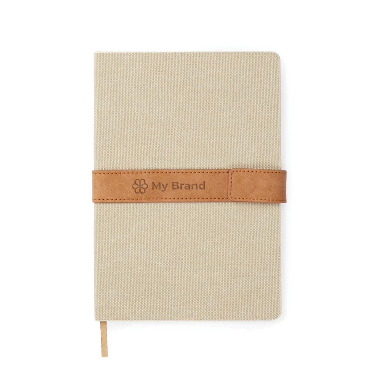 Recycled canvas notebook with magnetic strap, A5, ruled pages