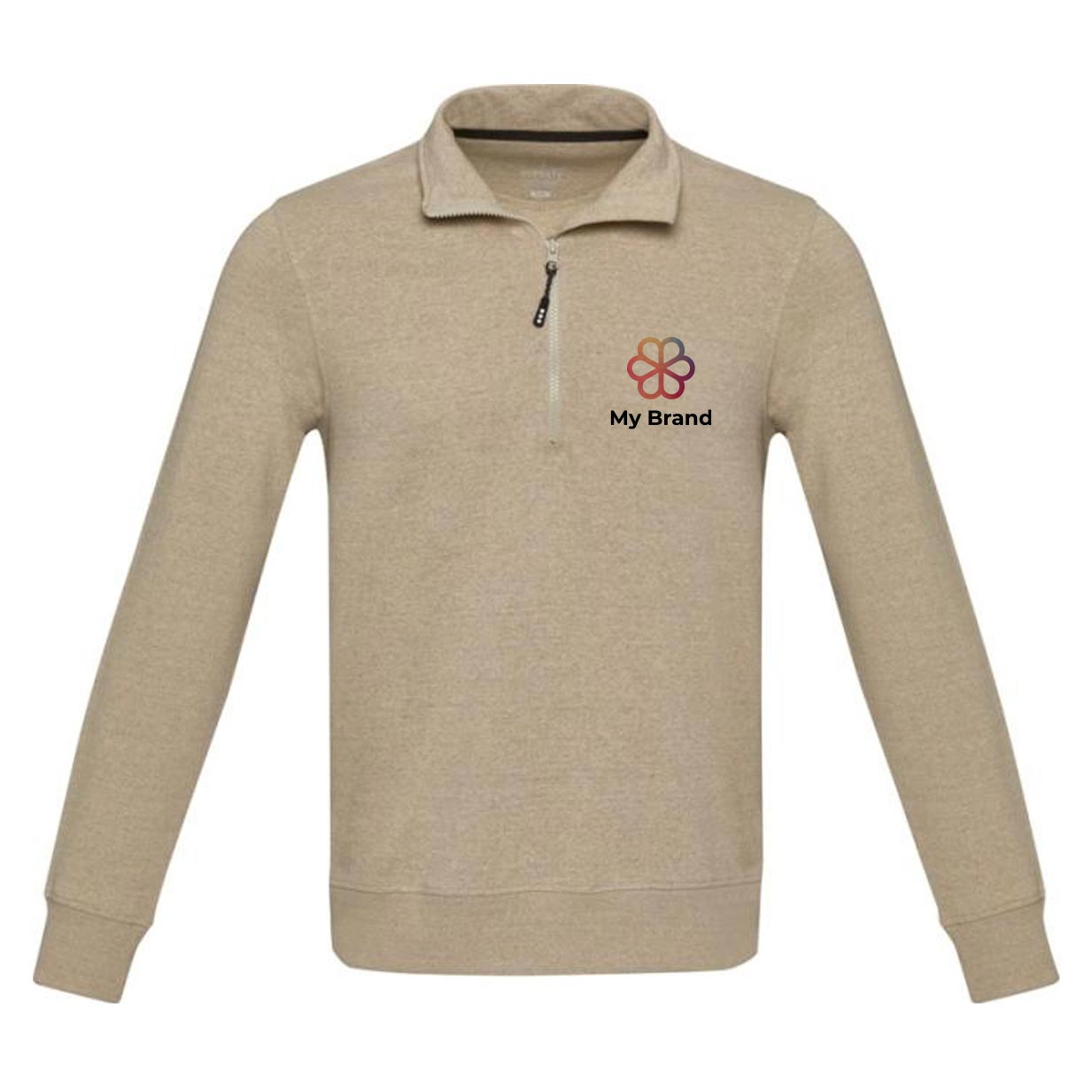 Unisex recycled sweatshirt, short zip, 280 g/m2, Elevate NXT 