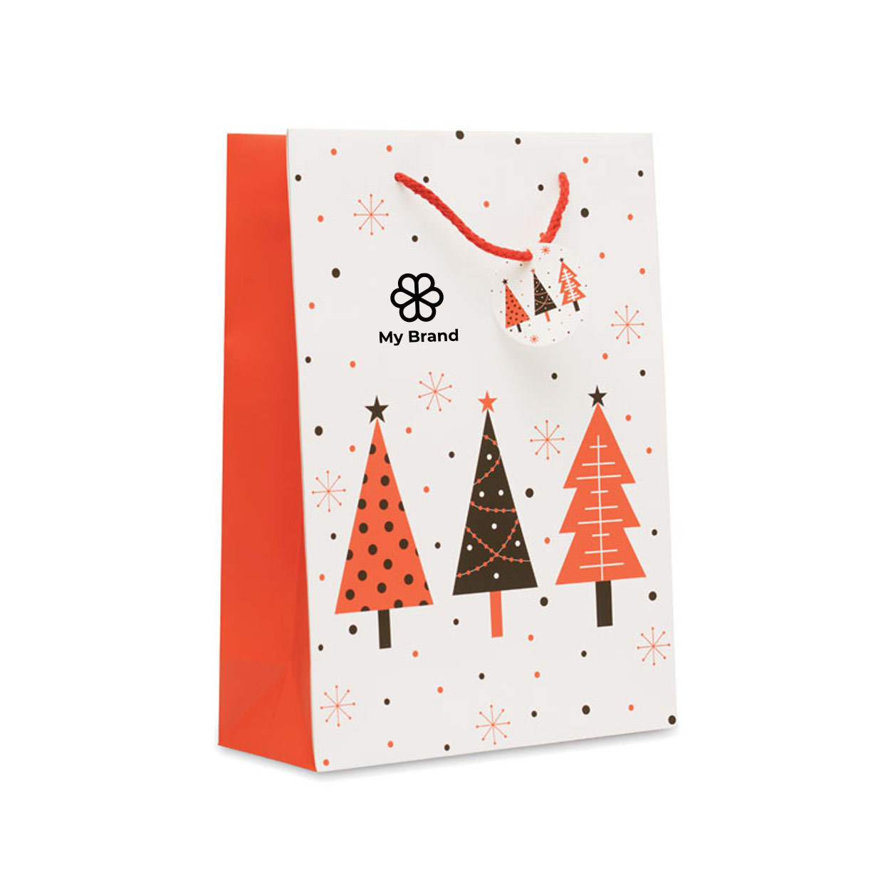 Large Christmas paper gift bag, festive theme